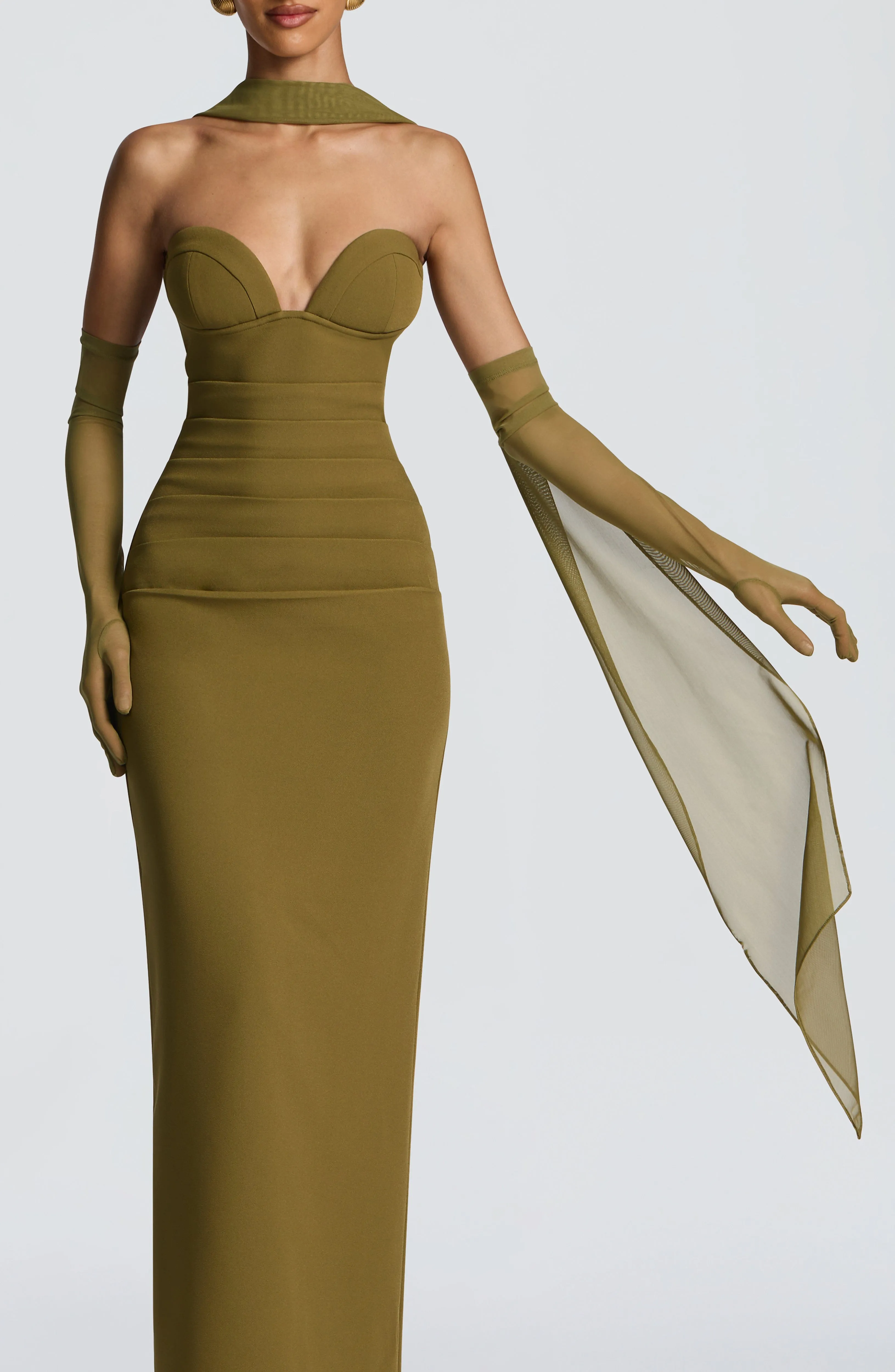Ayla Scarf Deep Olive syal mesh eksklusif dari koleksi HAJAR88