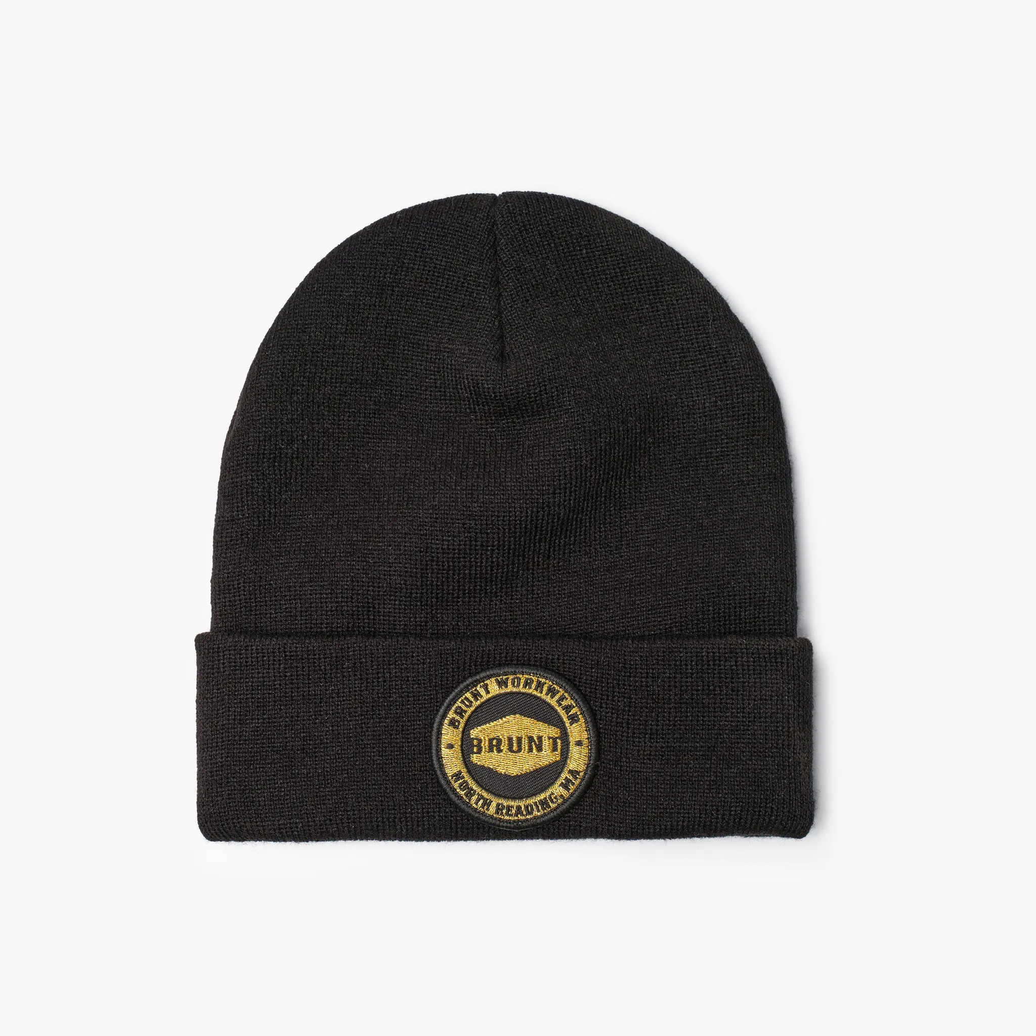 3RAJA Black and Gold Loyalty Cuffed Beanie dengan desain lipat modern