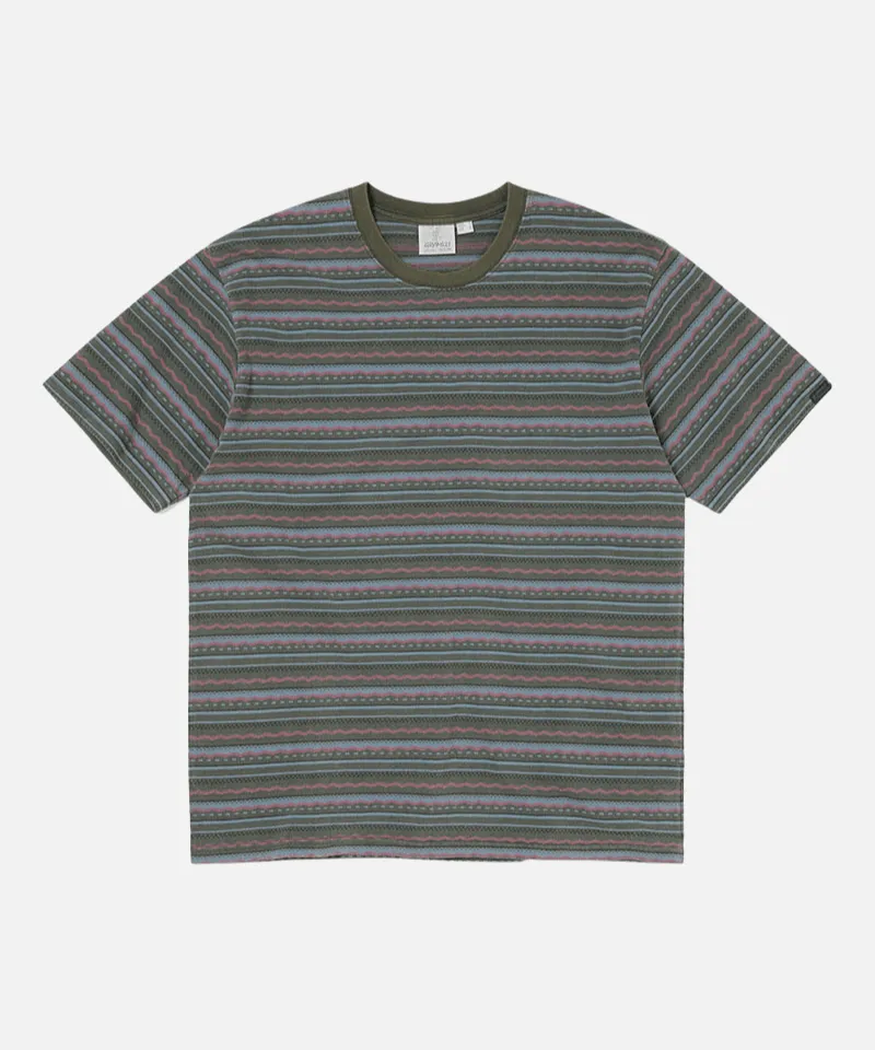 POA88 Gramicci & thisisneverthat Faded Striped Tee warna Sage