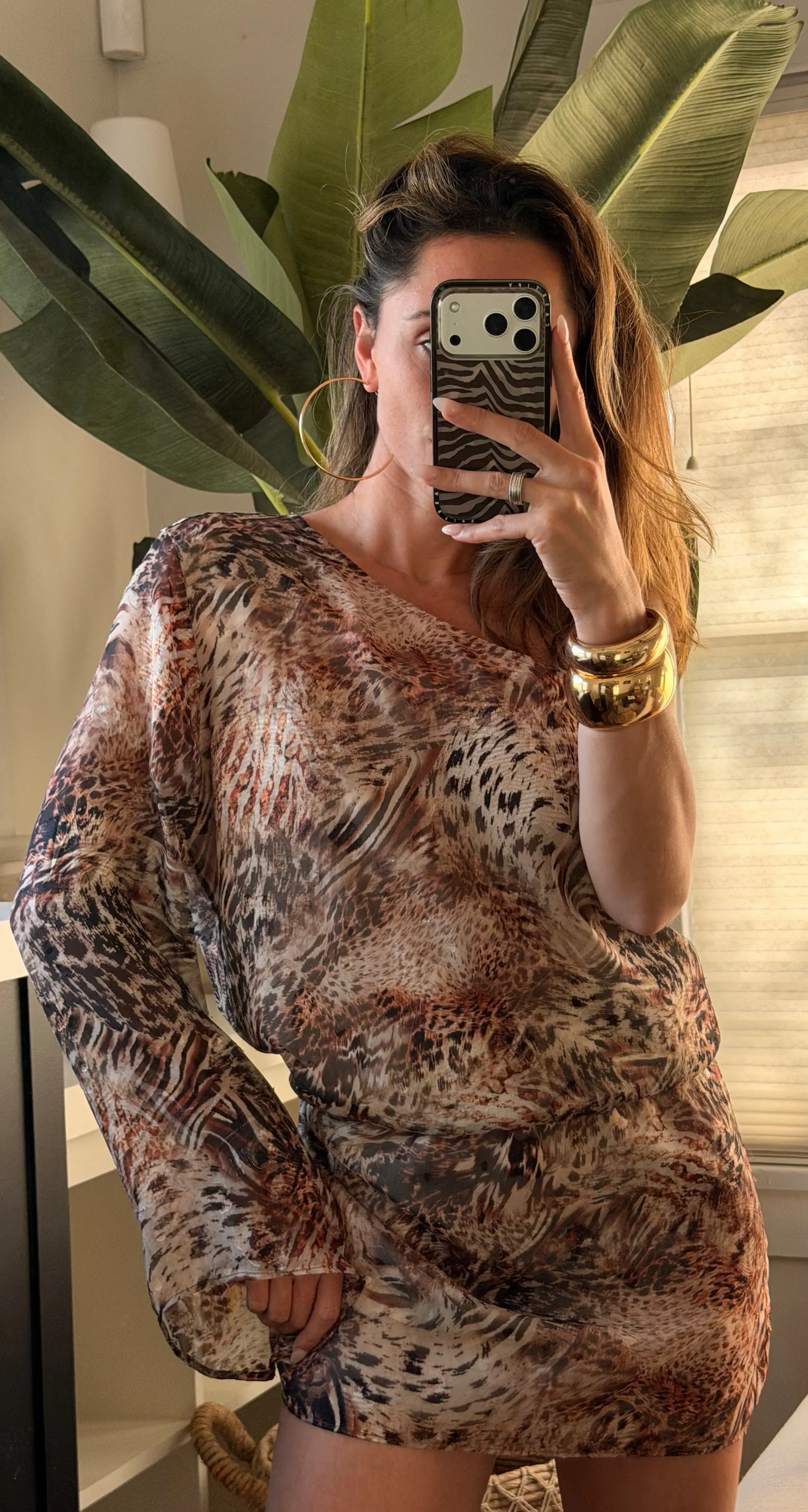 Kiki Animal Mini Dress motif macan tutul one shoulder dari VIP SLOT ONLINE
