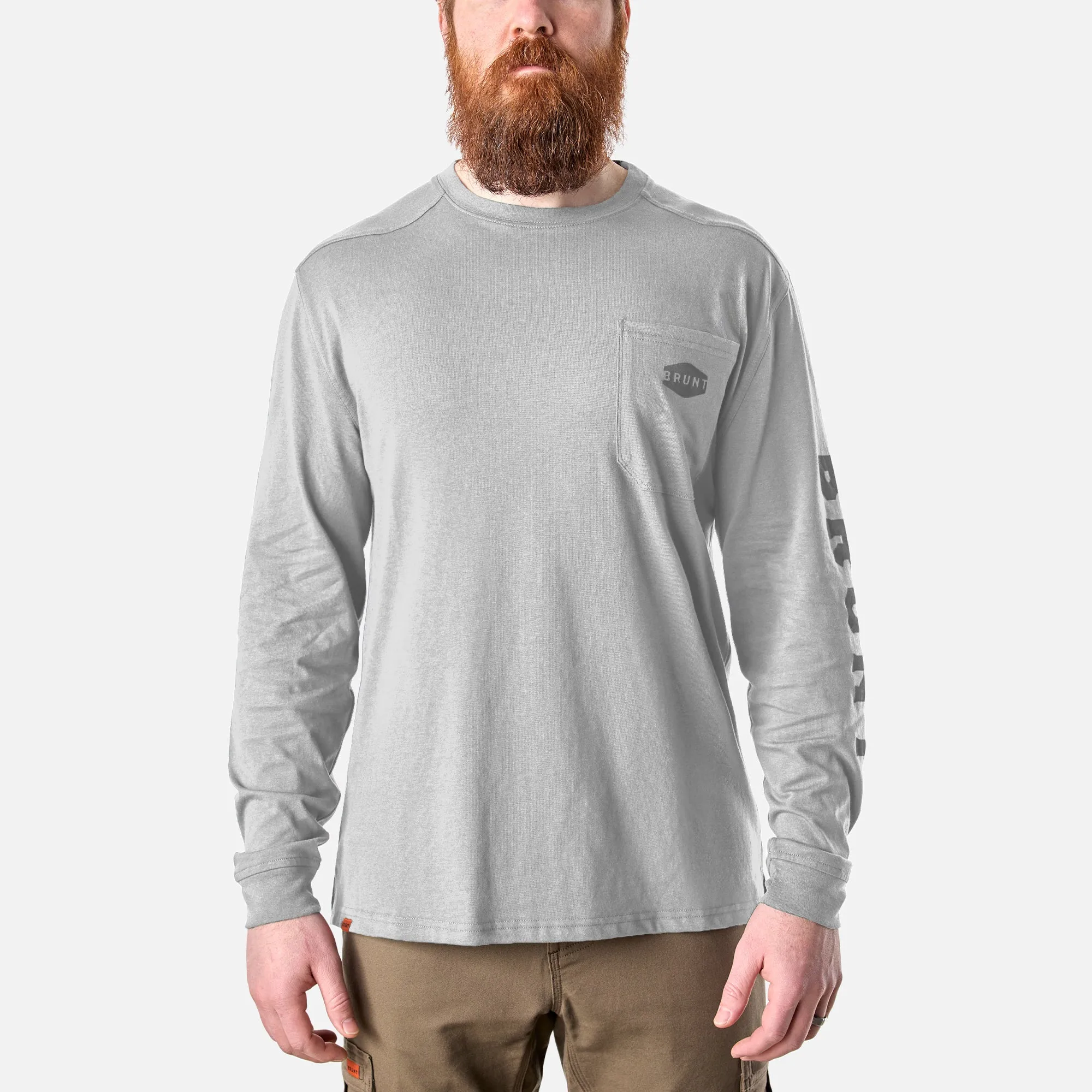 HAJAR88 The Martin Long Sleeve Pocket Tee warna light grey heather yang nyaman