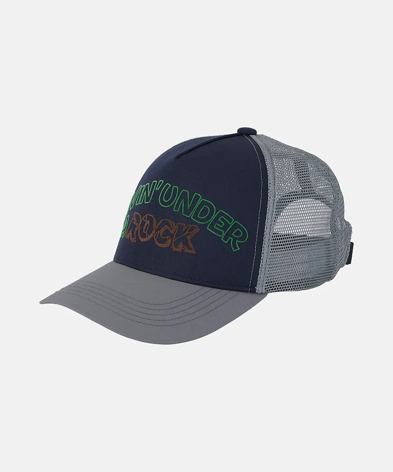 PANEN168 Trucker Cap topi jaring casual warna navy berkualitas tinggi