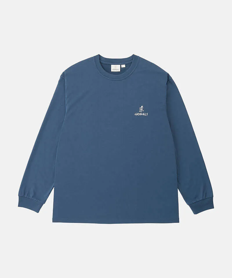 PERKASAJITU One Point Logo L/S Tee kaos lengan panjang berkualitas tinggi