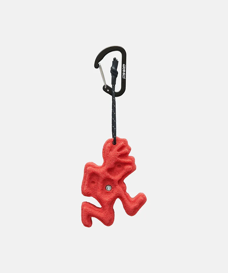 3RAJA Running Man Climbing Key Chain warna merah cerah dengan karabiner mini