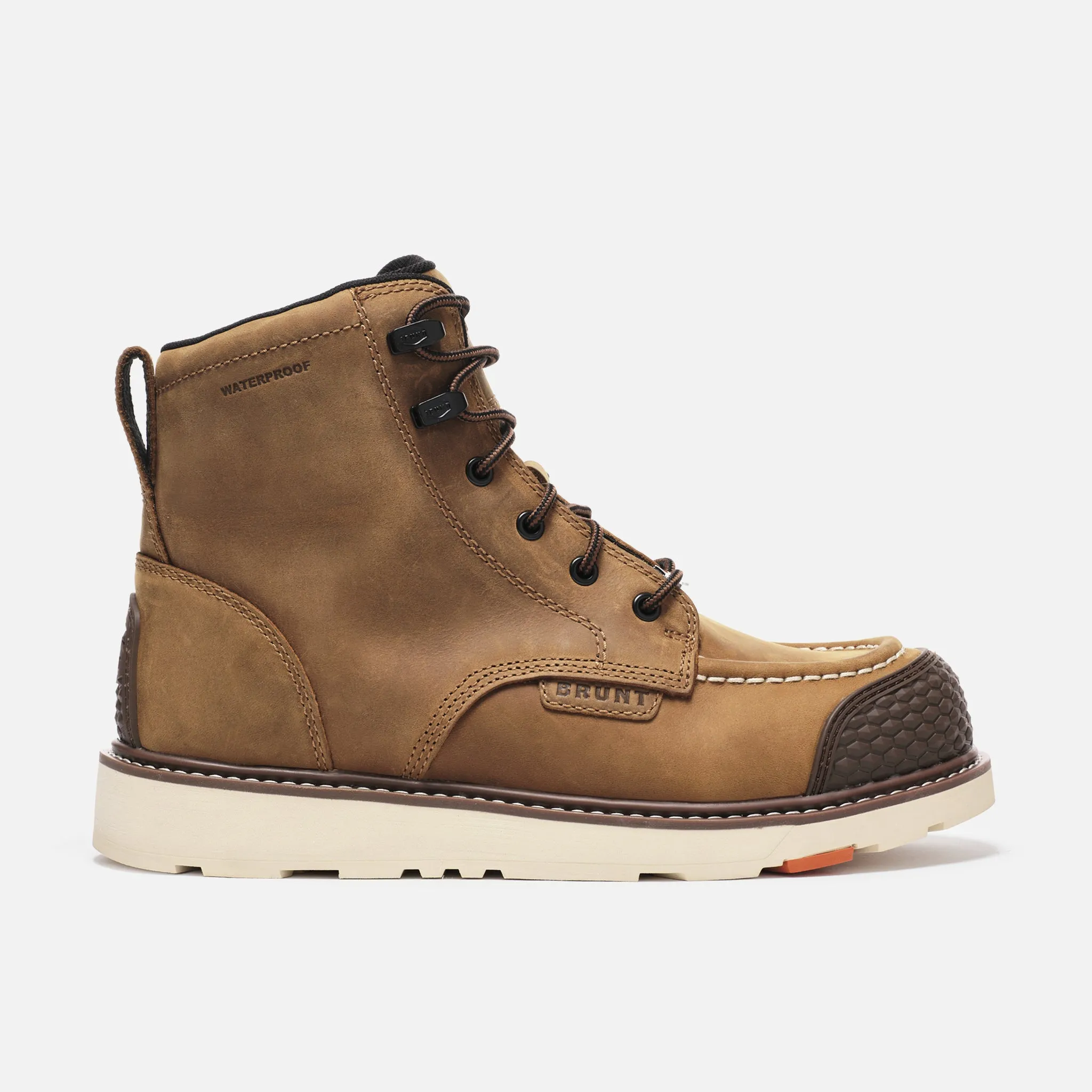 Tampak samping kanan sepatu kerja waterproof SUMBER88 The Marin BRUNT warna coklat