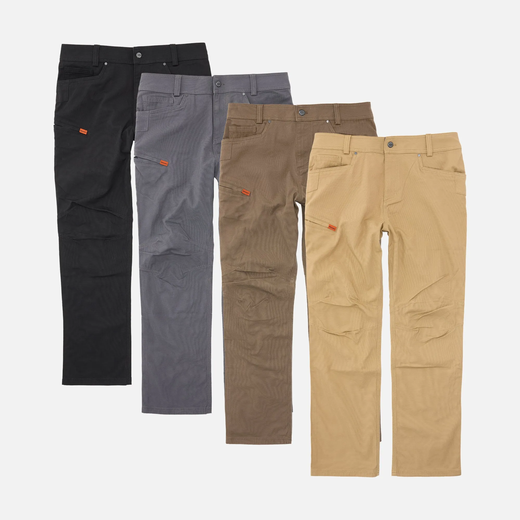 Empat celana kerja tahan air torra pant warna hitam, abu-abu, cokelat, dan khaki dari 88 LINK
